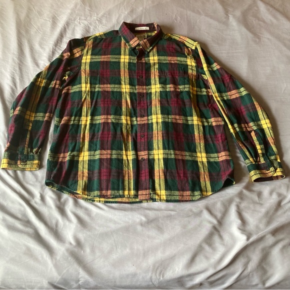 LL Bean Flannel Shirt Mens XL Plaid Multicolor Long Sleeve - Picture 3 of 5